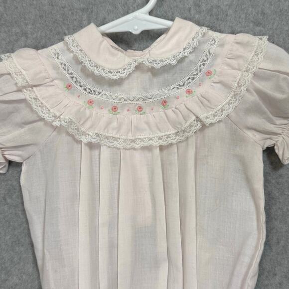 Vintage Alison Scott Romper One Piece Size 6 mos Lace Embroidered Dainty - Picture 4 of 16